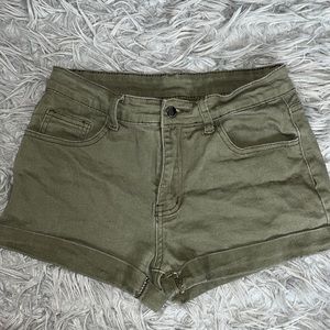 Shein, Green Jean Shorts